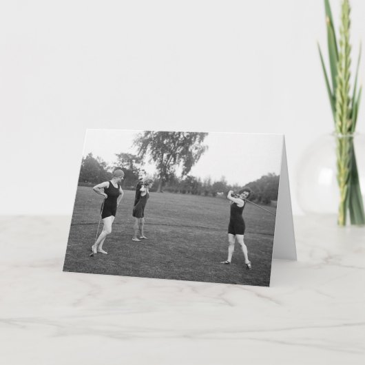 女性の20年代のゴルフファッション カード (正面)