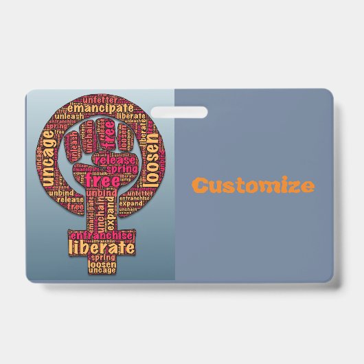 女性の2017年3月の挙げ手  バッジ (正面)