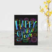 女性の2026年ハッピーニューイヤーVネック カード (黄色い花)