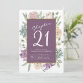 女性の21歳の誕生日フローラサプライズパーティー 招待状 (スタンド正面)