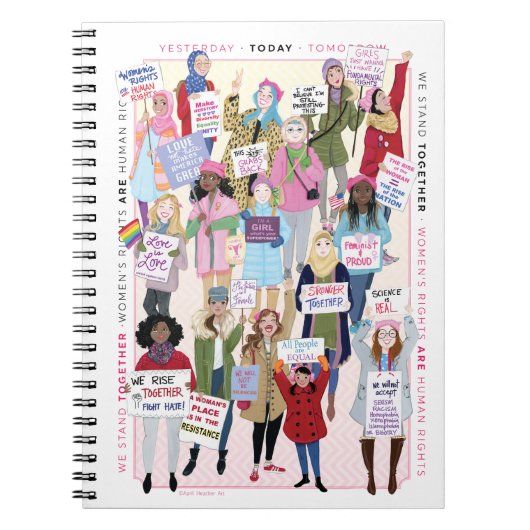 女性の3月のノート ノートブック (正面)