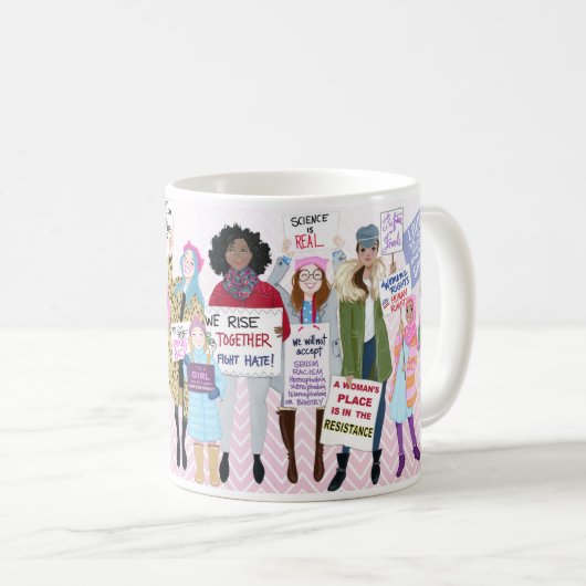 女性の3月のマグ コーヒーマグカップ (正面右)