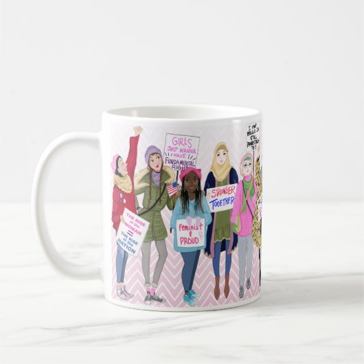 女性の3月のマグ コーヒーマグカップ (左)