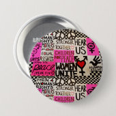 女性の3月は続きます、Pin (3"円形) 缶バッジ (正面&裏面)