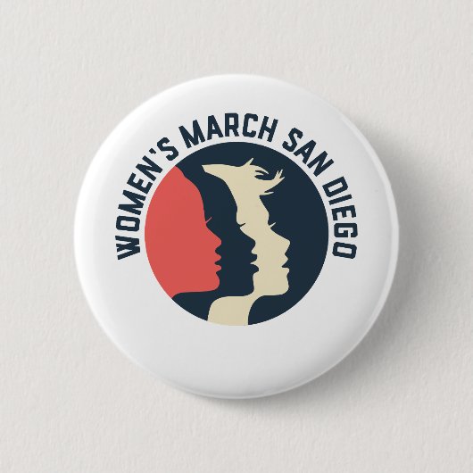 女性の3月サンディエゴの公式ボタン規則的なSz 缶バッジ (正面)