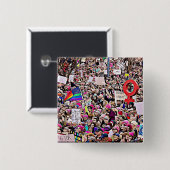 女性の3月ボタンのLGBT及び虹の印 缶バッジ (正面&裏面)