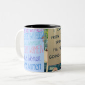 女性の3月2018日の利発なシンボルや象徴のマグ ツートーンマグカップ (正面左)