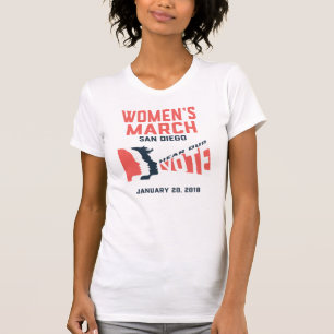 女性の3月、サンディエゴの公式Tシャツ(白) Tシャツ