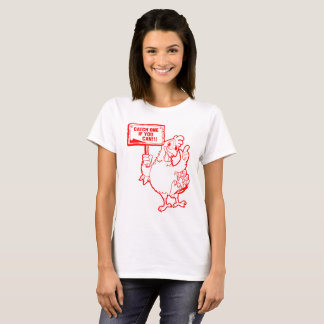 女性の3本足のチキンシャツ Tシャツ