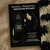 女性の30歳の誕生日ゴシック様式のガラスの死と私の20代 招待状