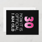 女性の30歳誕生日Tシャツ 面白い 今だ ポストカード (正面/裏面)
