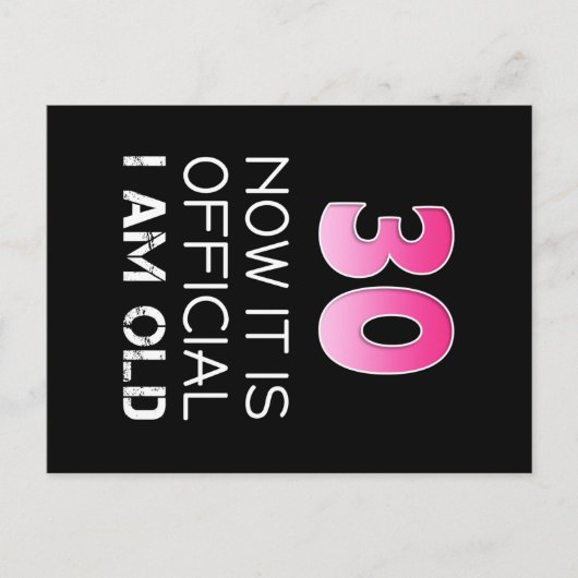 女性の30歳誕生日Tシャツ 面白い 今だ ポストカード (正面)