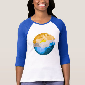 女性の3/4のSSの野球のティー Tシャツ