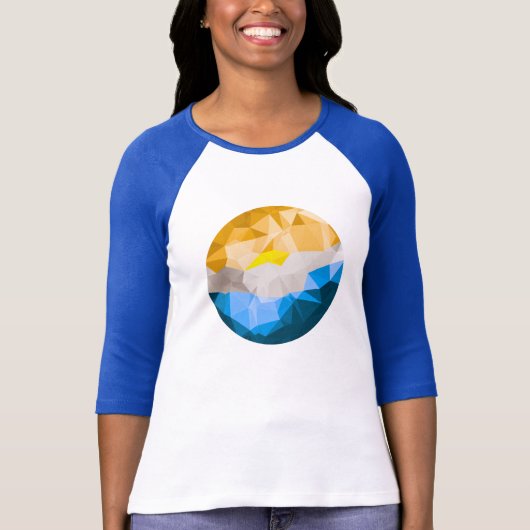 女性の3/4のSSの野球のティー Tシャツ (正面)