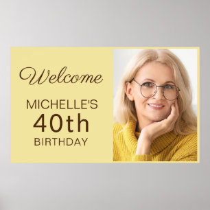 女性の40歳の誕生日フォト ポスター