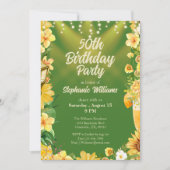 女性の50歳誕生日サマーガーデンパーティー 招待状 (正面)