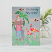 女性の50歳誕生日パーティー招待状 招待状 (スタンド正面)