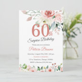 女性の60歳誕生日サプライズパーティー 招待状 (スタンド正面)
