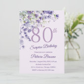 女性の80歳の誕生日サプライズ 招待状 (スタンド正面)