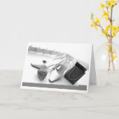 女性の「イブニングファッション」への願い カード (黄色い花)