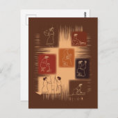 女性の ポストカード (正面/裏面)