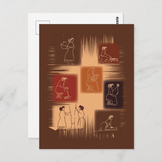 女性の ポストカード (正面/裏面)