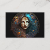 女性の〔占星術の〕十二宮図シンボルや象徴透視能力者 名刺 (裏面)