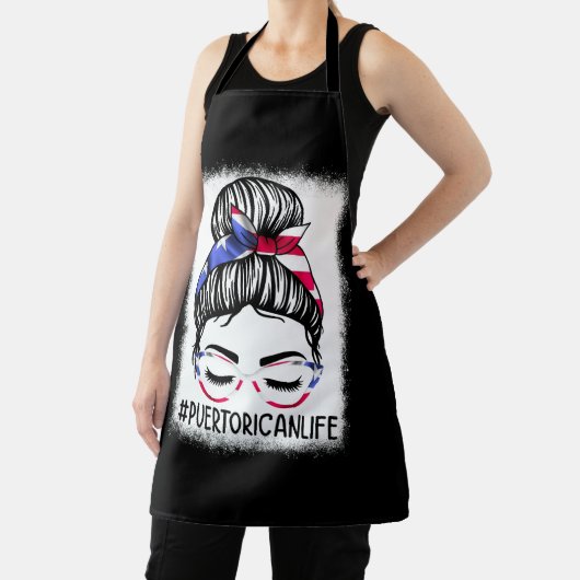 女性の#PuertoリカライフMessy BunヘアプエルトR エプロン (インサイチュ)