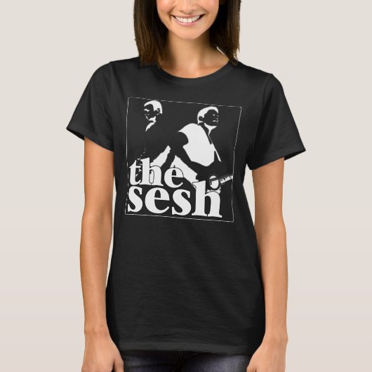 女性の"Seshのモーテル兄弟"の黒いティー Tシャツ (正面)