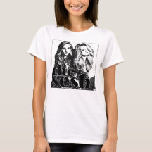 女性の"SeshのMersi石"の白いティー