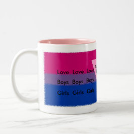 女性のBIの旗のピンクの三角形 ツートーンマグカップ