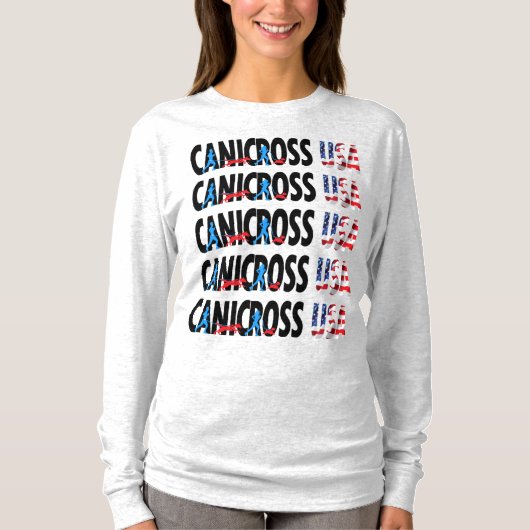 女性のCanicross米国の乗組員Longsleeve Tシャツ (正面)