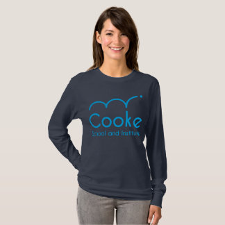 女性のCookeの長袖のワイシャツ、海軍 Tシャツ