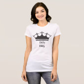 女性のDillyのDillyのティアラのキャンバスのジャージーのTシャツ Tシャツ (正面フル)