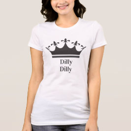 女性のDillyのDillyのティアラのキャンバスのジャージーのTシャツ Tシャツ