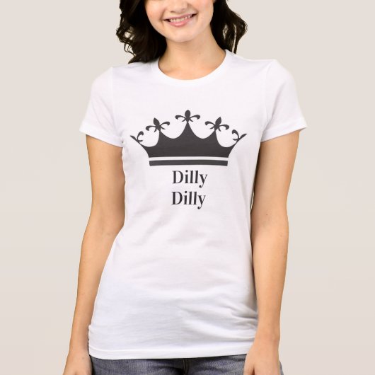 女性のDillyのDillyのティアラのキャンバスのジャージーのTシャツ Tシャツ (正面)