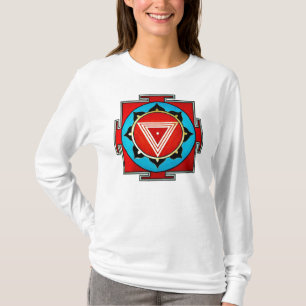 女性のKali Yantraのフード付 Tシャツ