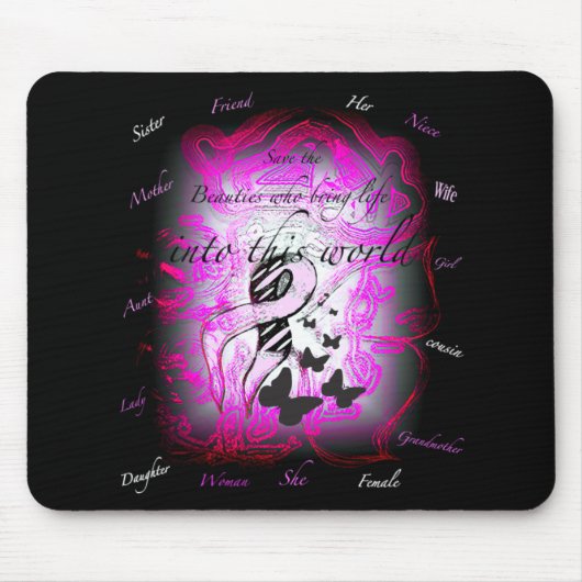 女性のmousepadの生命を救って下さい マウスパッド (正面)