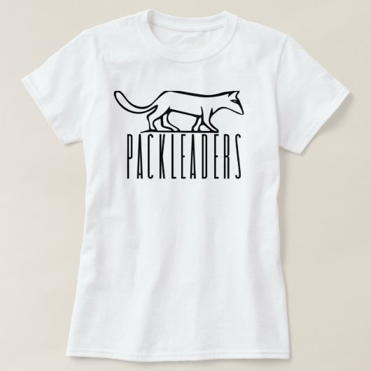女性のPackLeaderのロゴのティーの*White* Tシャツ (デザイン正面)