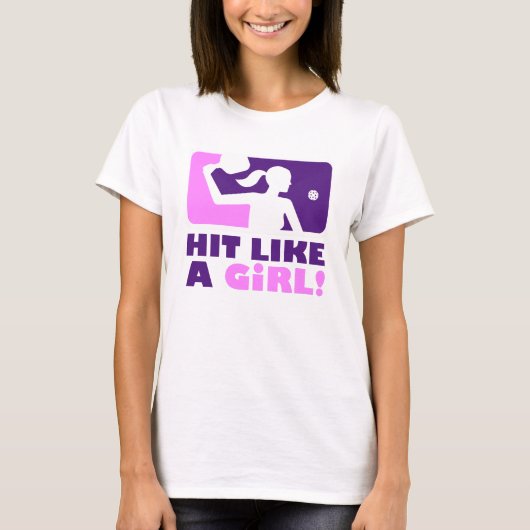 女性のPickleballのTシャツ: "女の子のような衝突! " Tシャツ (正面)