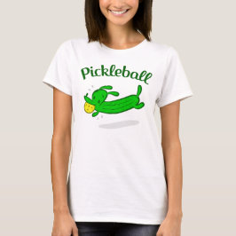 女性のPickleball犬はTシャツをピクルスにします Tシャツ