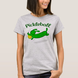 女性のPickleball犬はTシャツをピクルスにします Tシャツ