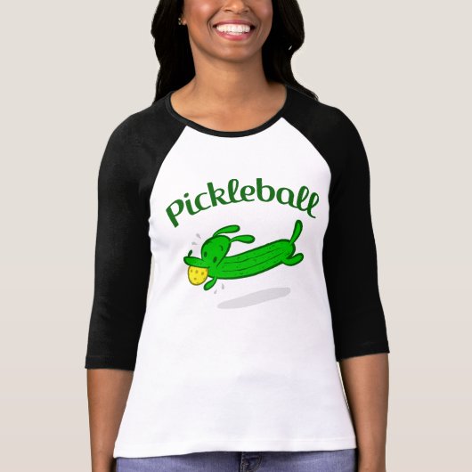 女性のPickleball 3/4本の袖ジャージー Tシャツ (正面)