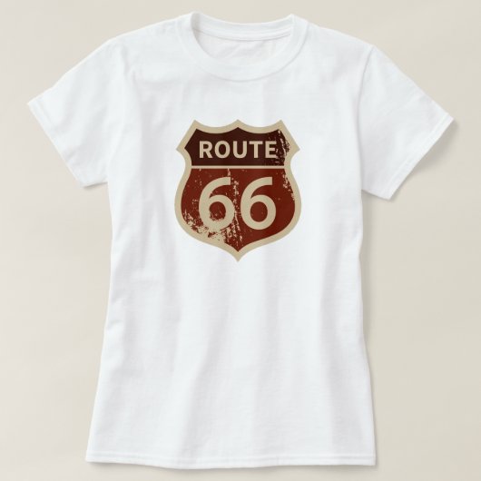 女性のROUTE 66歴史的な道路標識 |ランドマーク  Tシャツ (デザイン正面)