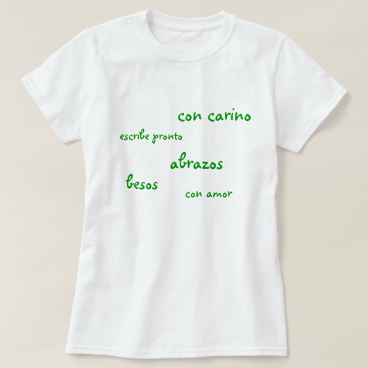 女性のTシャツかスペイン語 Tシャツ (デザイン正面)