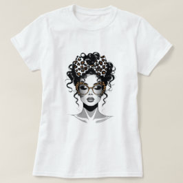 女性のTシャツと美女顔 Tシャツ