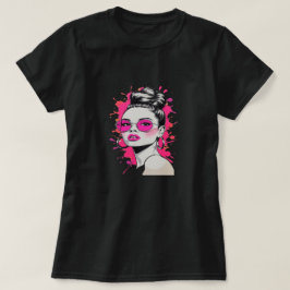 女性のTシャツと美女顔 Tシャツ