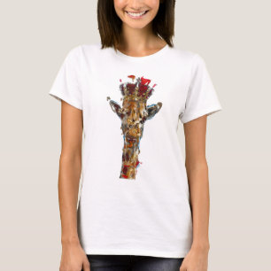 女性のTシャツのキリンの動物界 Tシャツ