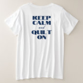 女性のTシャツの保CalmとQuilt On Plus Size プラスサイズTシャツ (デザイン裏面)