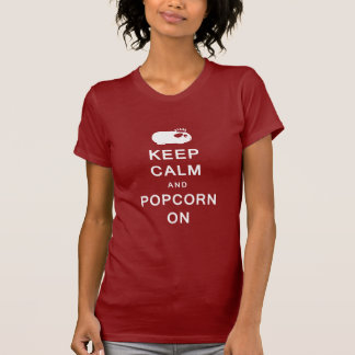 女性のTシャツの平静及びポップコーンを保存して下さい Tシャツ